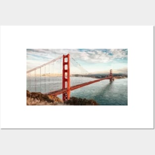 Golden Gate Bridge Abstract Painting Posters and Art